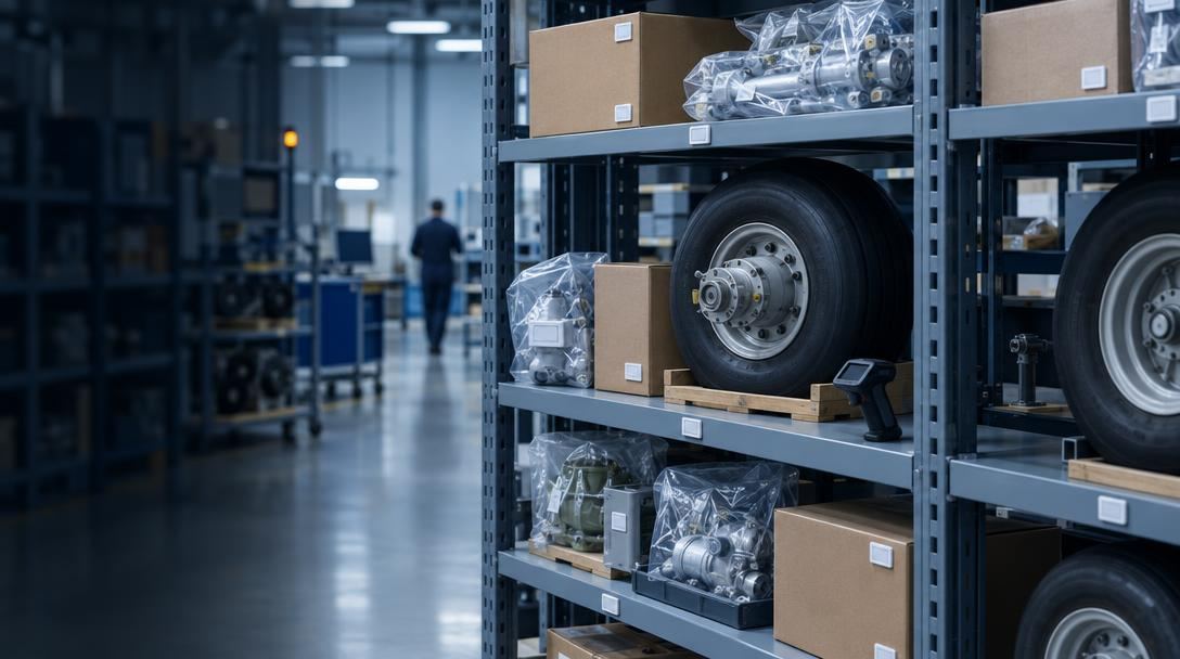 Magazzino rotabili aeronautici con componenti dotati di tag RFID