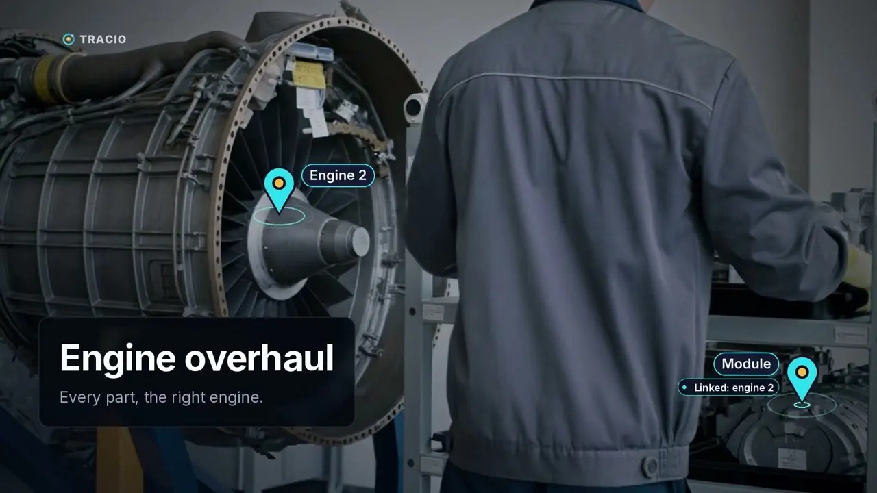 MRO aeronautico: tracciare utensili, calibrazione e componenti in revisione motori
